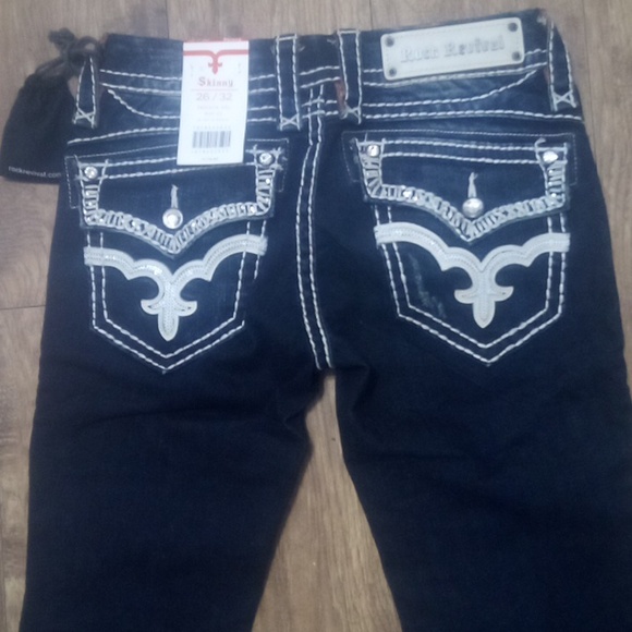 Rock Revival Women's 26 Skinny May    Embellished Bejeweled Distressed NWT - Picture 8 of 15